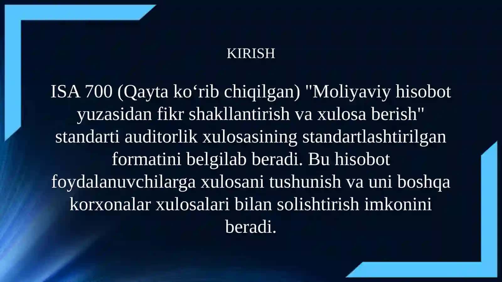 ISA 700 standarti bo‘yicha auditor xulosasi 3