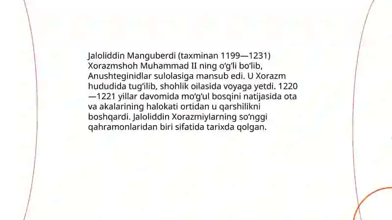 Jaloliddin Manguberdi - Vatan himoyachisi.haqida referat tayyorlash 3