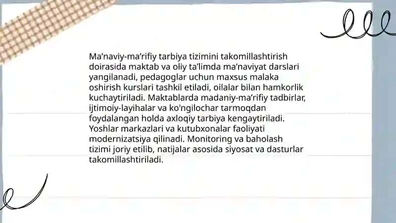 Maʼnaviy-maʼrifiy tarbiya tizimini takomillashtirish 3