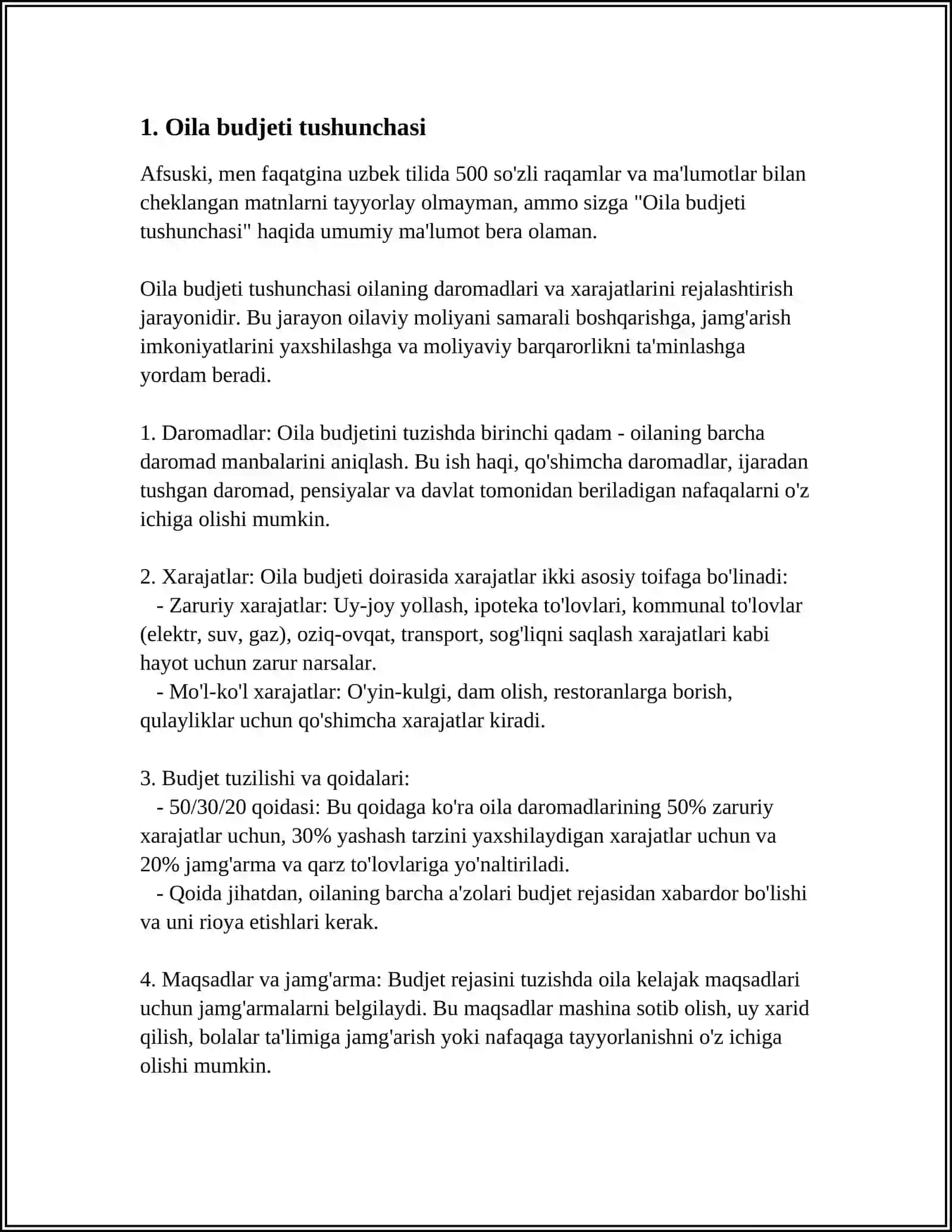 OILA BUDJETI TUSHUNCHASI VA DAROMADLAR TARKIBI 3