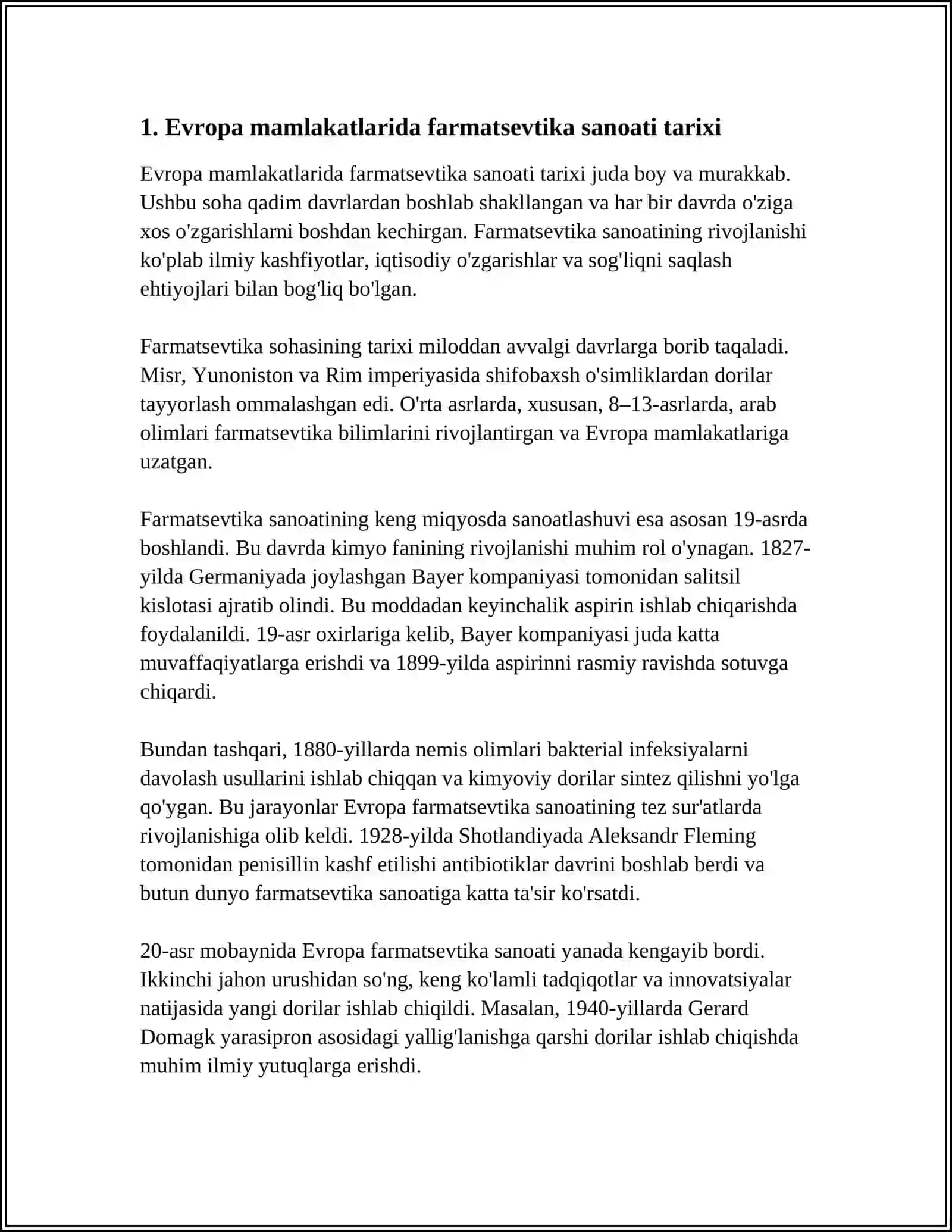 YEVROPA MAMLAKATLARIDA FARMASEVTIKA RIVOJLANISHI 3