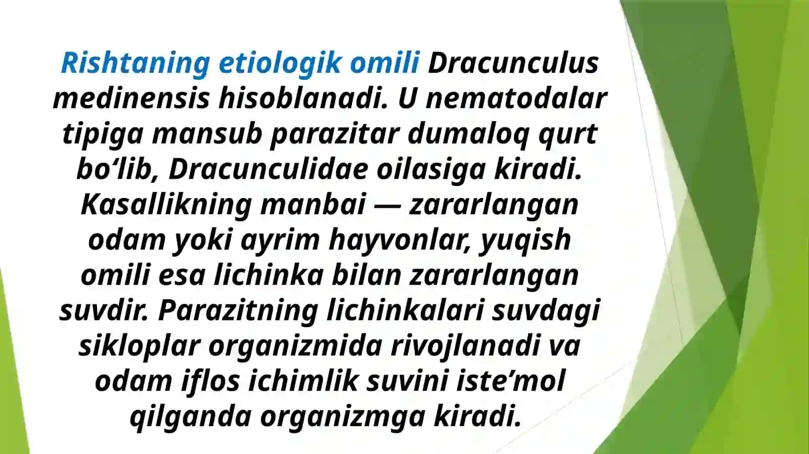 Rishta, filyariasi etiologiyasi, patogenezi, diagnostikasi va davolash 3