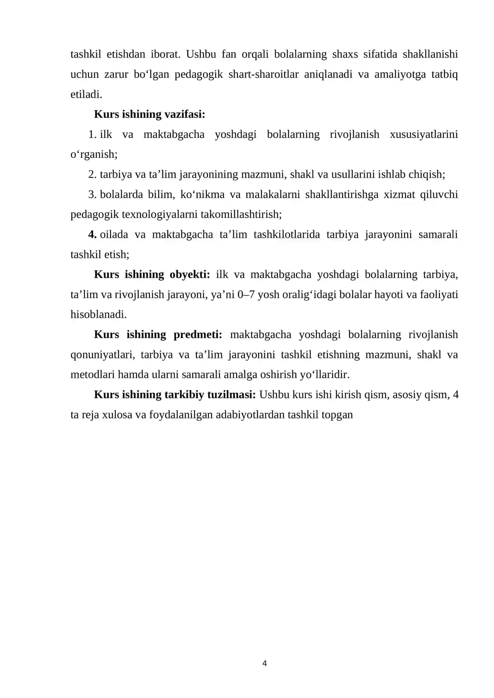 Ilk va maktabgacha yoshdagi bolalar pedagogikasi fanining maqsad va vazifalari 3
