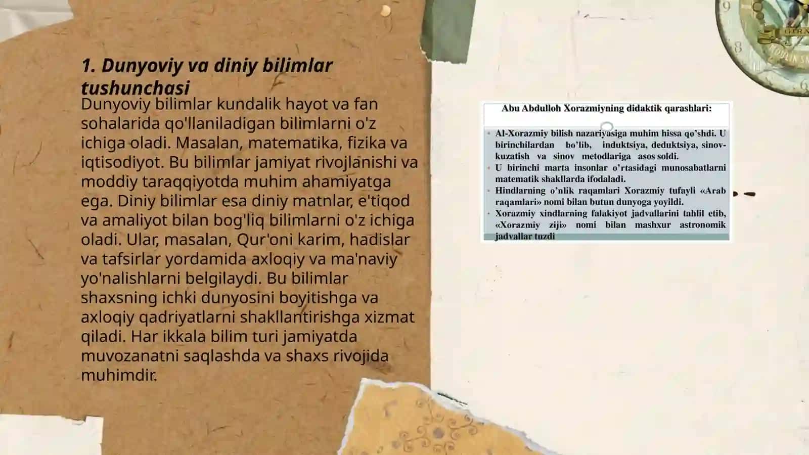 Dunyoviy va diniy bilimlar mutanosibligini taʼminlash ahamiyati 3