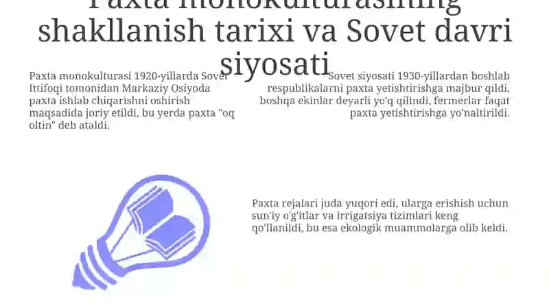 Paxta Monokulturasining Shakllanishi va Oqibatlari 3
