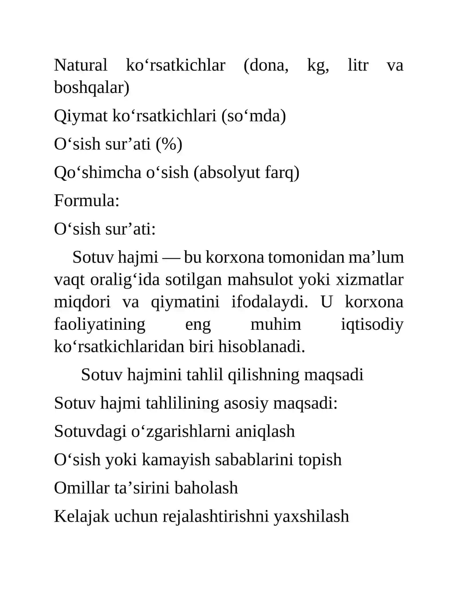 Sotuv hajmi tahlili 3