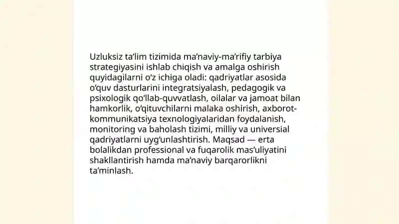 Uzluksiz ta’lim tizimidagi islohatlar va ma’naviy-ma’rifiy ishlarning takomillashuvi 3