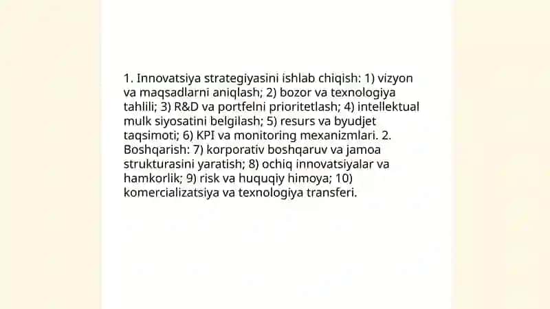 Innovatsiyalarni boshqarish va intellektual mulk 3