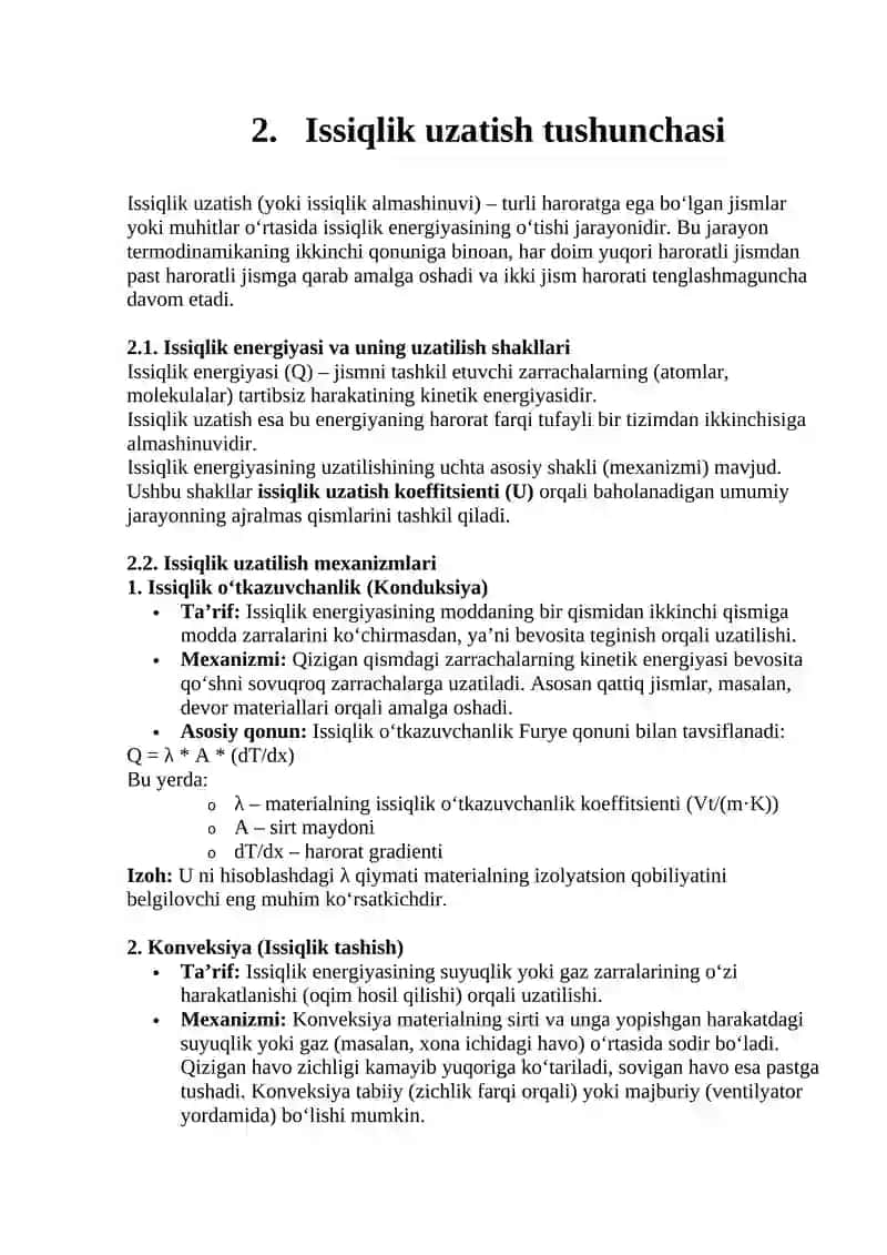 Issiqlik uzatish koeffitsientini hisoblash 3