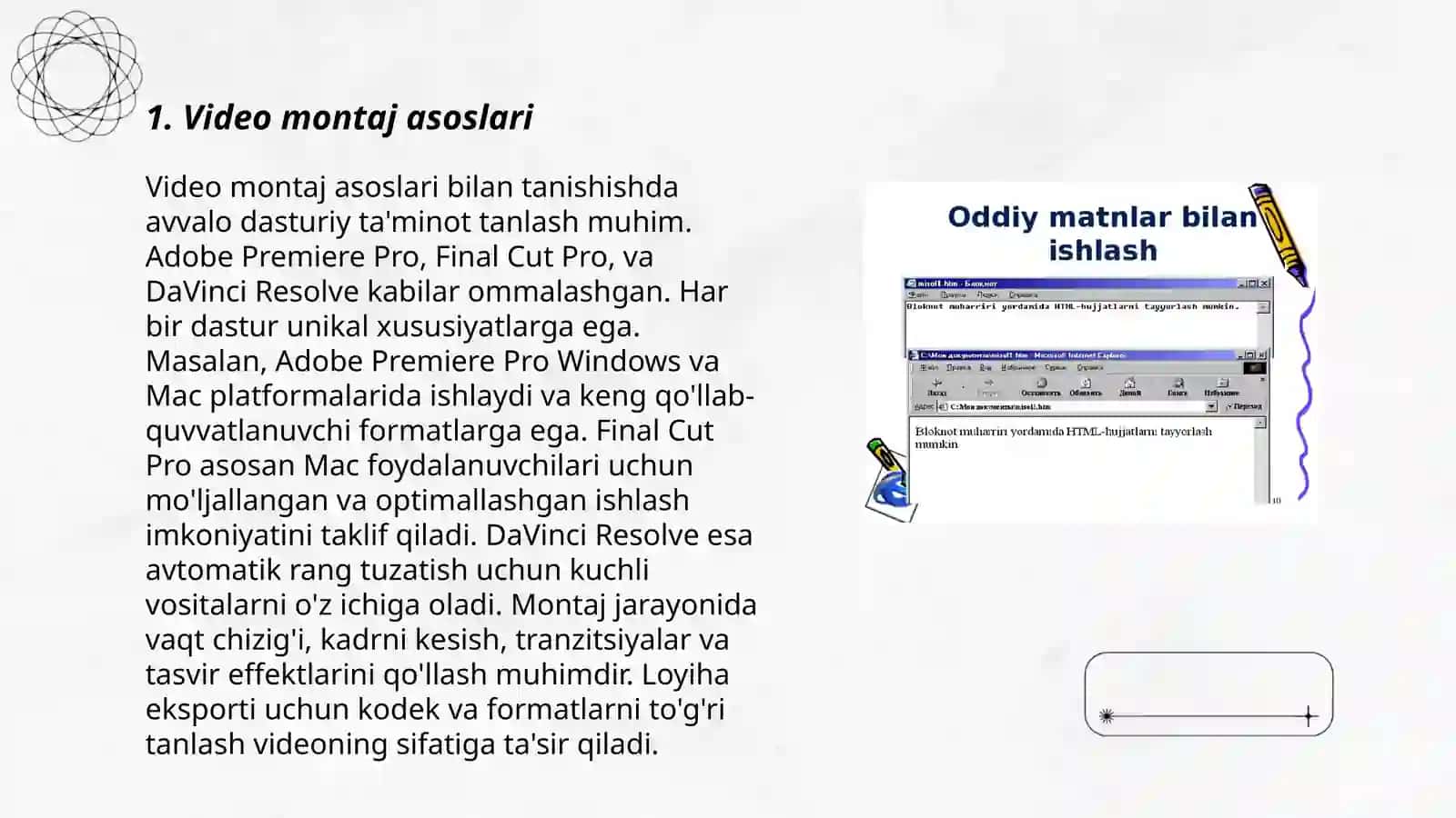 Video montaj dasturlarida ishlash 3