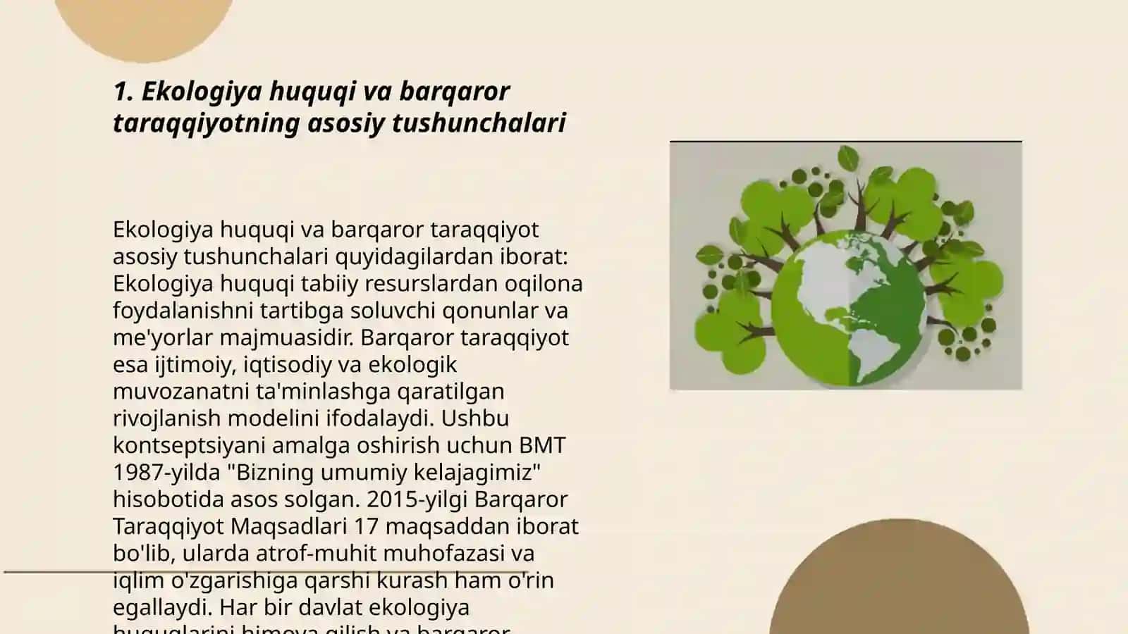 Ekologiya huquqi va barqaror taraqqiyotning asosiy tushunchalari 3