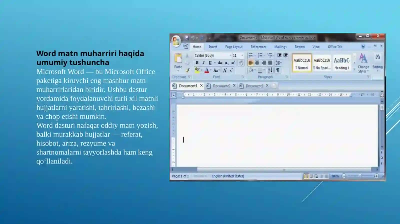 WORD MATN MUHARRIRIDA FAYL MENYUSIDAGI HUJJAT SHABLONLAR BILAN ISHLASH 3