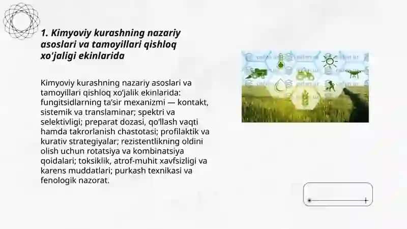 Kimyoviy kurashning nazariy asoslari va tamoyillari qishloq xo'jaligi ekinlarida 3