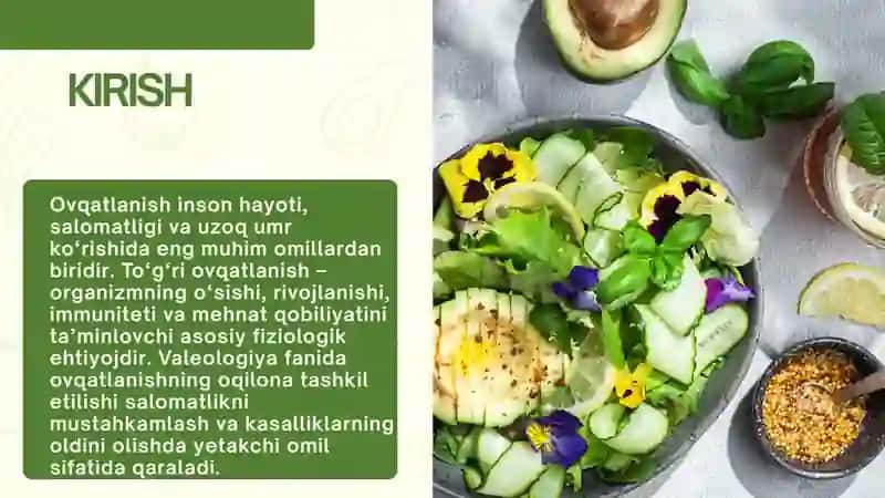 Ovqatlanishni oqilona va to'g'ri tashkil etish. Noto'g'ri ovqatlanish bilan bog'liq kasalliklar va muammolar 3