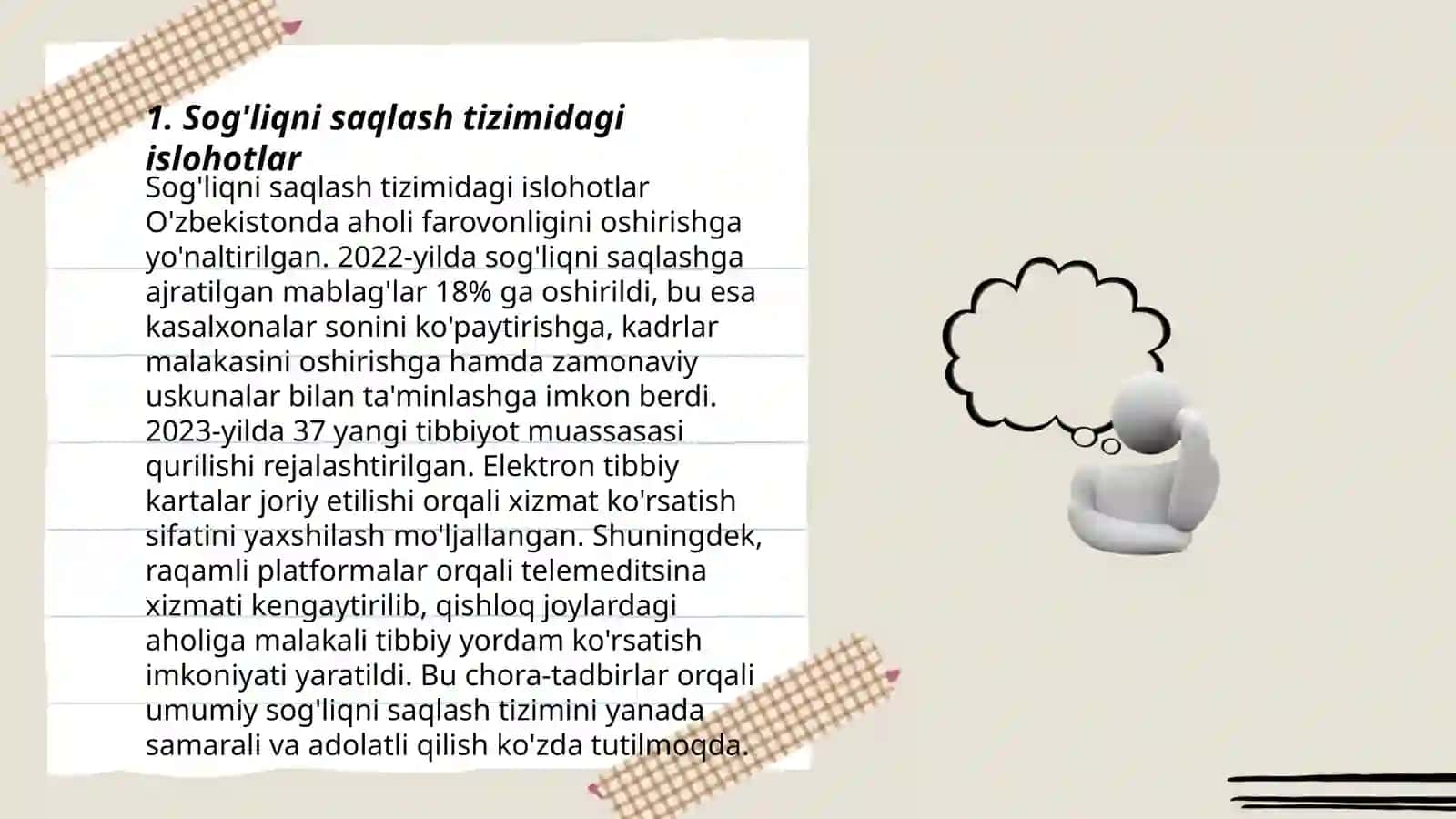 Sog'liqni saqlash tizimidagi islohotlar 3