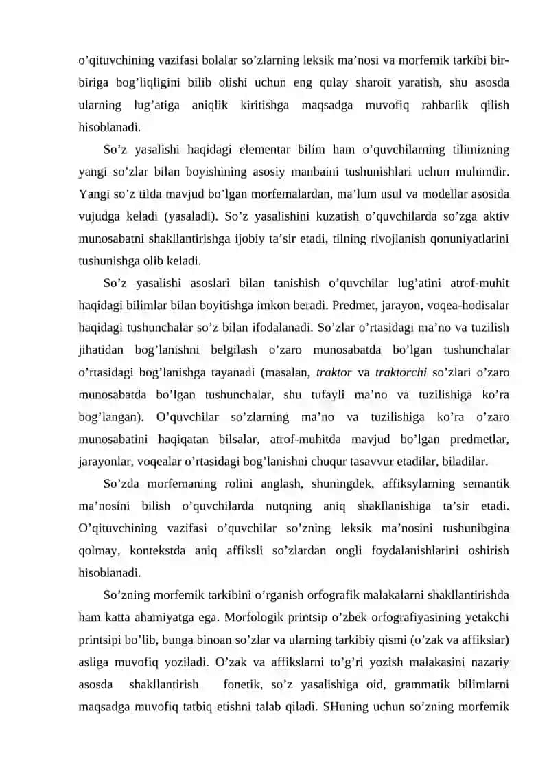 BOSHLANG’ICH SINFLARDA SO’ZNING MORFEMIK TARKIBINI O’RGANISH METODIKASI 3