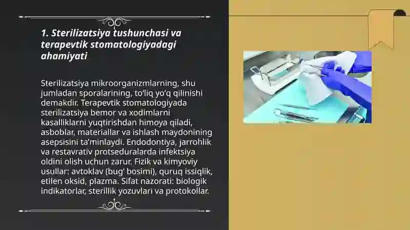 Terapevtik stomatologiyada strerilizatsiya usullari 3