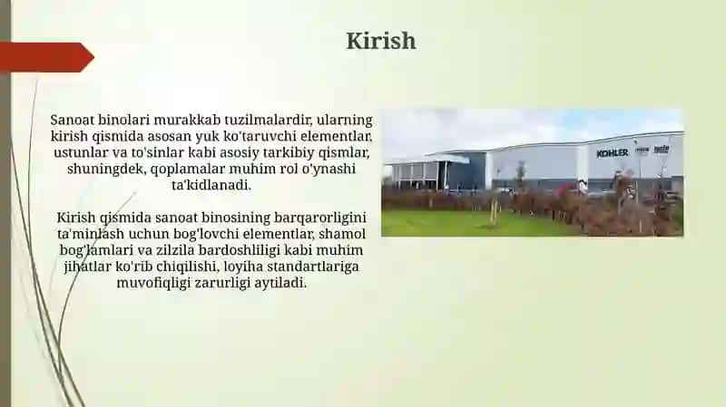 Sanoat binolari konstruktiv sxemalarining asosiy elementlari 3