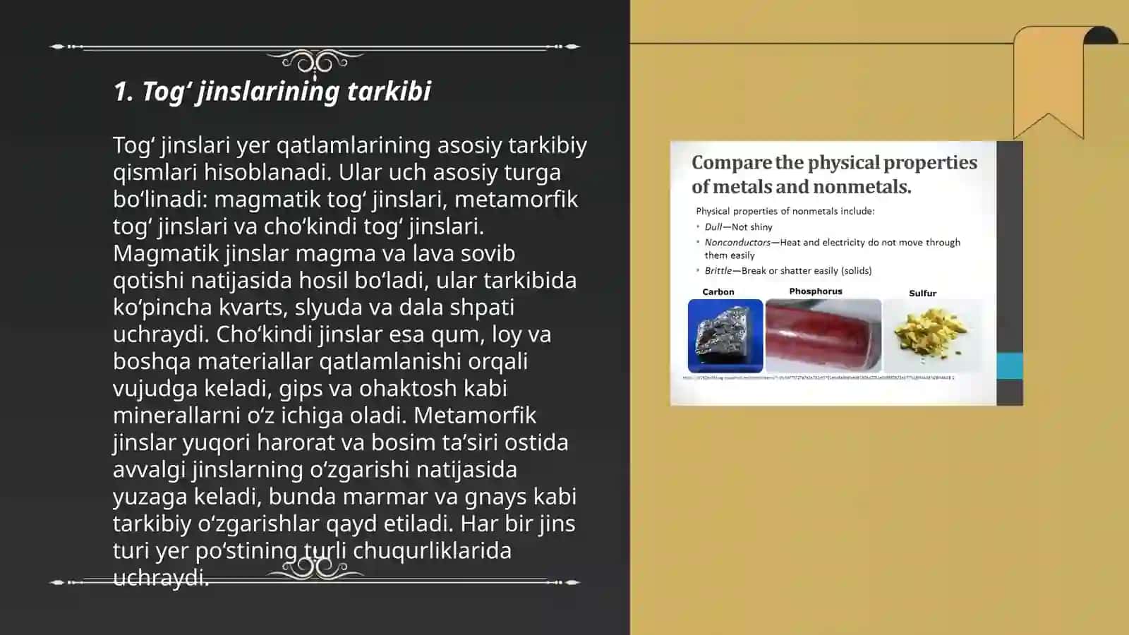 Togʻ jinslari turlari va fizik-kimyoviy xossalari 3