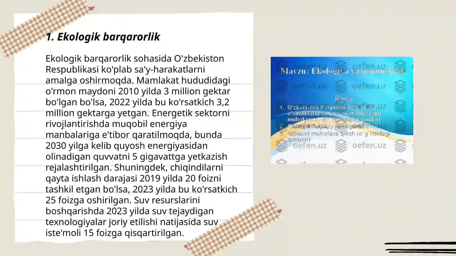 Ekologiya, tabiatni muhofaza qilish va iqtisodiyot 3