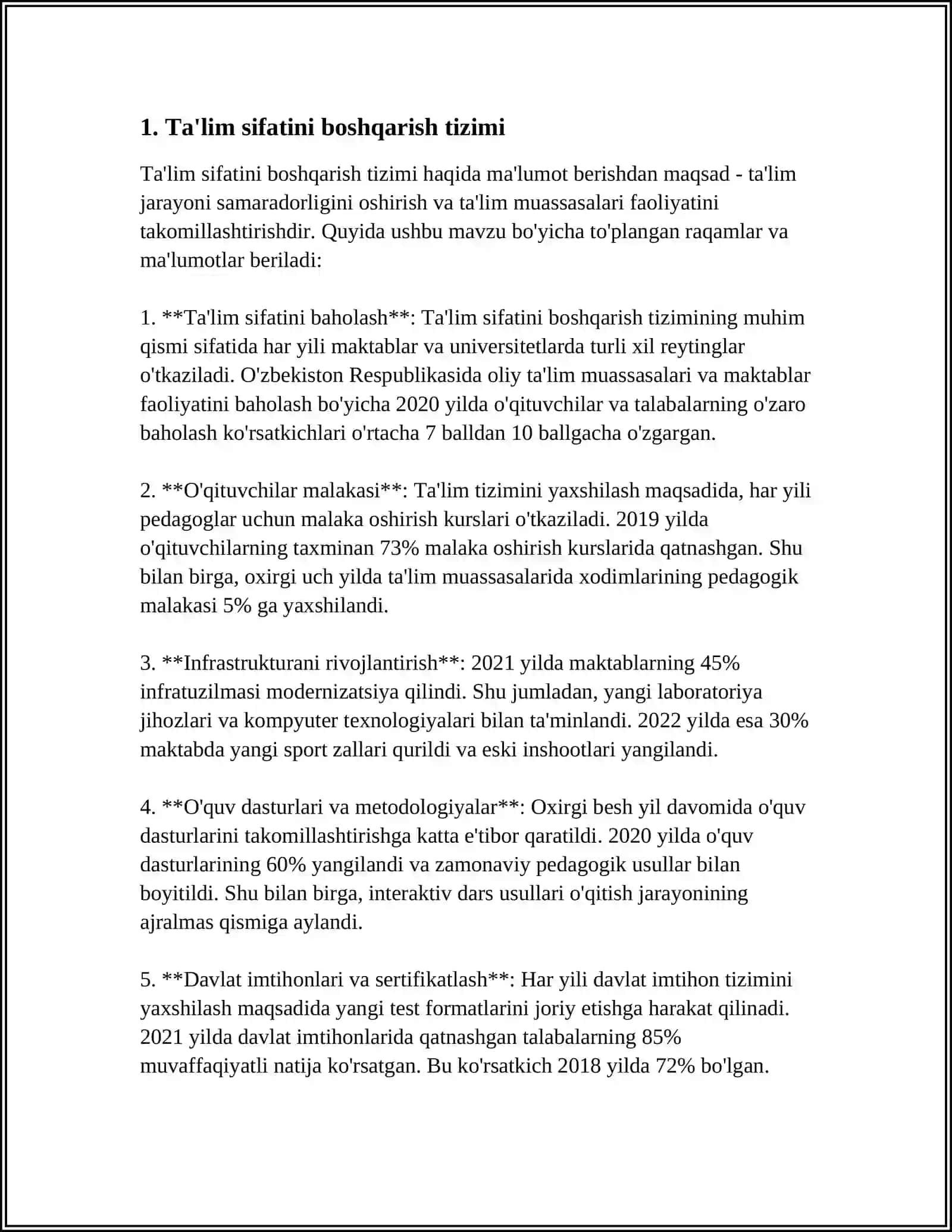 TALIM MENEJMENTINING SIFATI.TA’LIM XIZMATLARI VA XALQARO SERTIFIKATLASHTIRISH TIZIMI 3