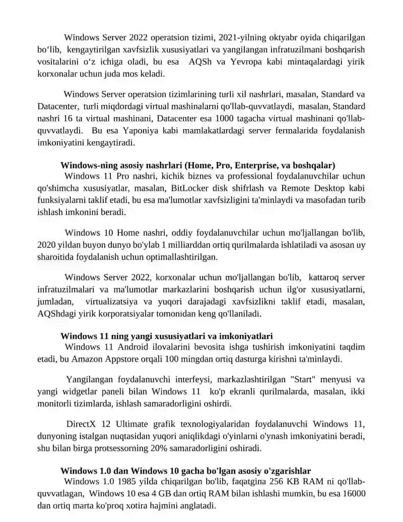 Windows operatsion tizimlari 3