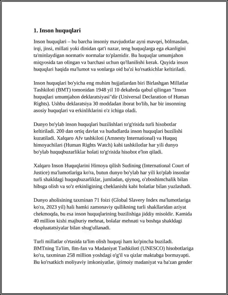 ISLOMDA INSON HUQUQLARI HIMOYASI, IJTIMOIY TENGLIK, ADOLAT VA TOLERANTLIK MAVZUSIDA KRASSVIRD TAYYORLASH 3