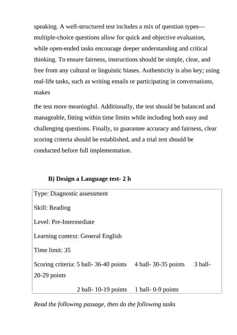 Principles of Language Assessment and Test Design 3