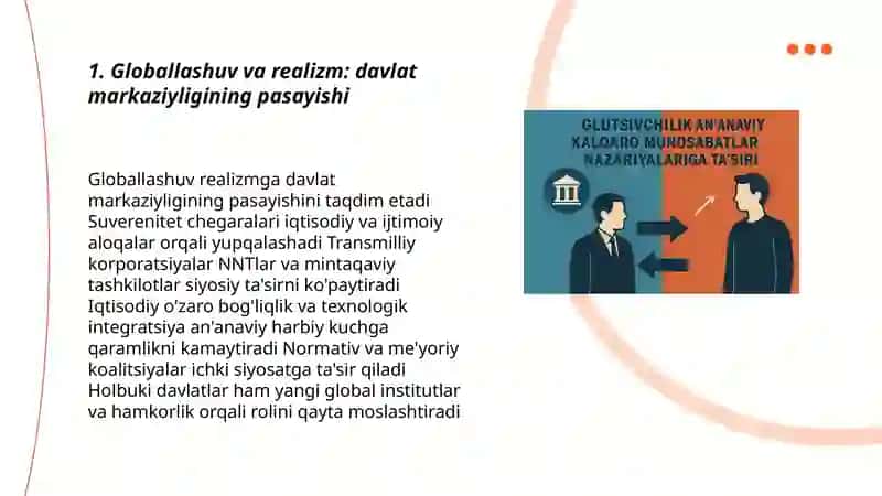 Globallashuvning an'anaviy xalqaro munosabatlar nazariyalariga ta'siri 3