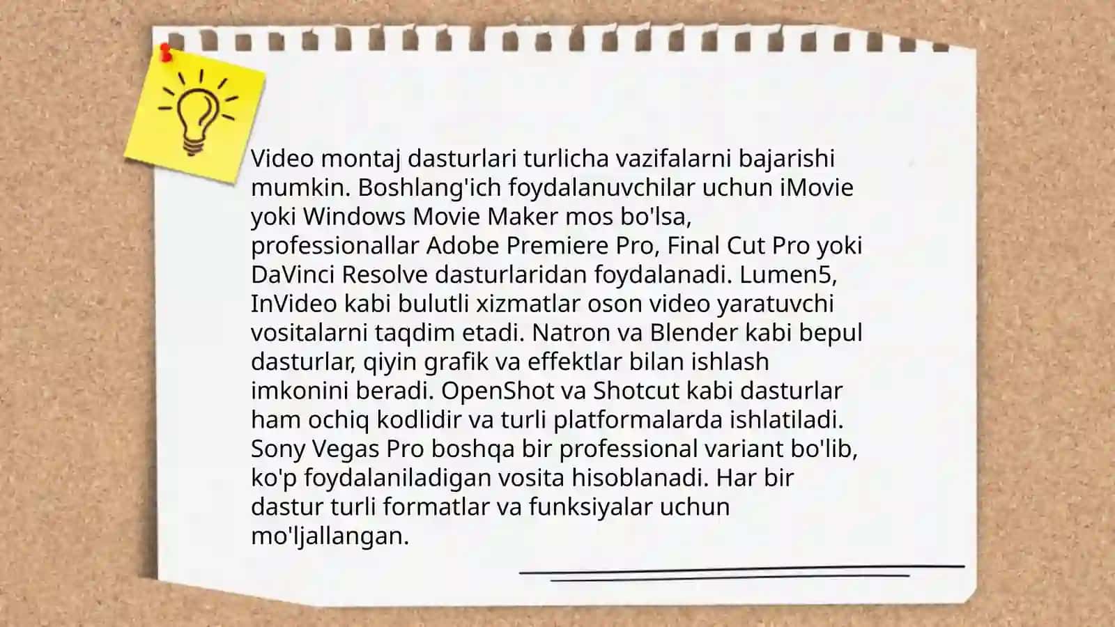 Ovov va video lavhalarga ishlov berish.Videomontaj dasturlarida ishlash 3