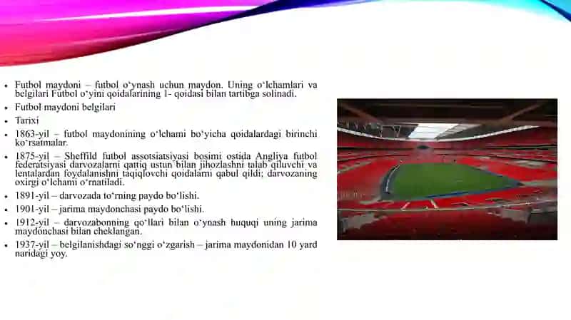 Futbol. Futbol maydoni chizmalari va jihozlari haqida 3