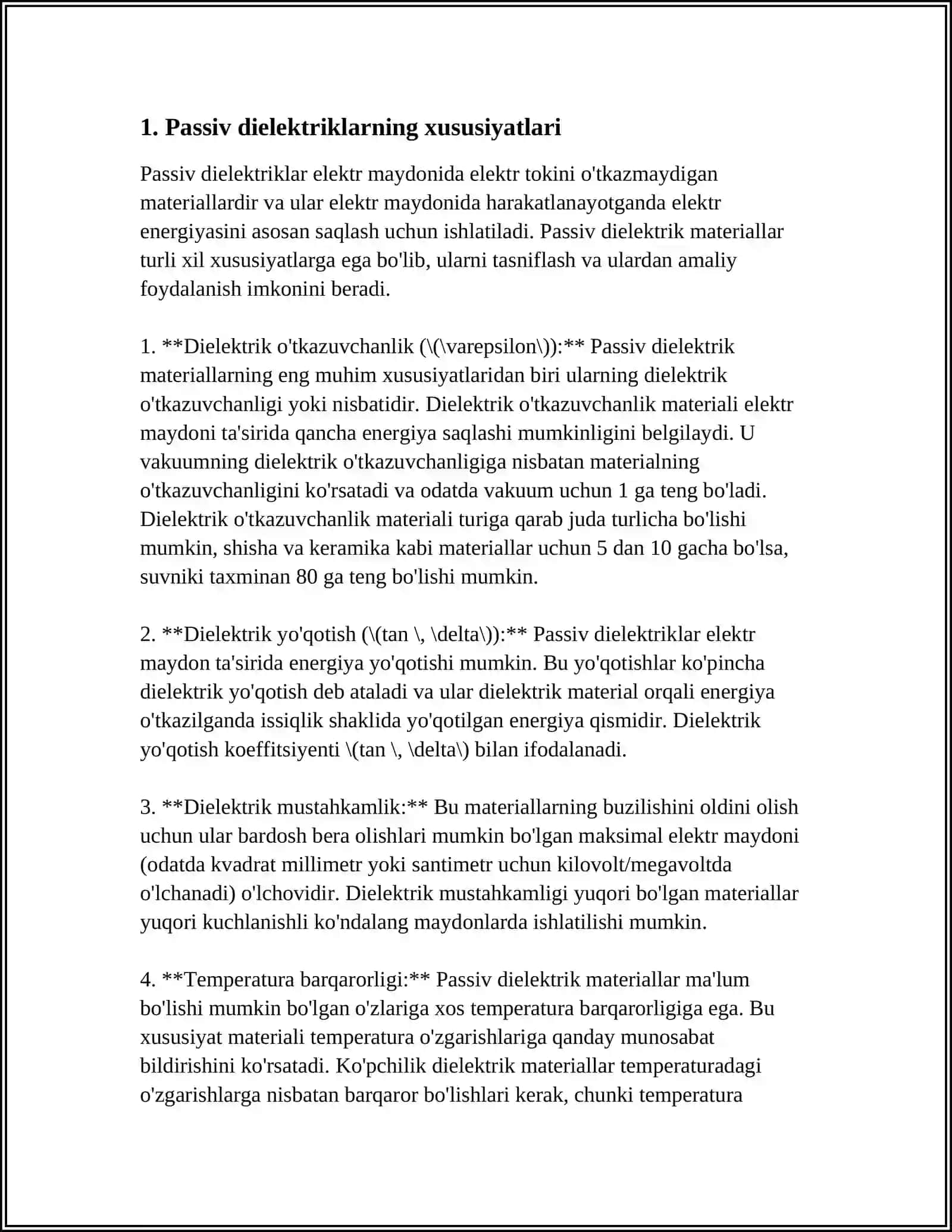 ELEKTR IZOLYATSION MATERIAL SIFATIDA ISHLATILADIGAN PASSIV DIELEKTRIKLAR 3