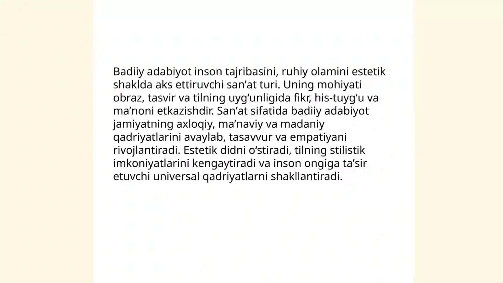 Badiiy adabiyot san'at turi sifatida 3