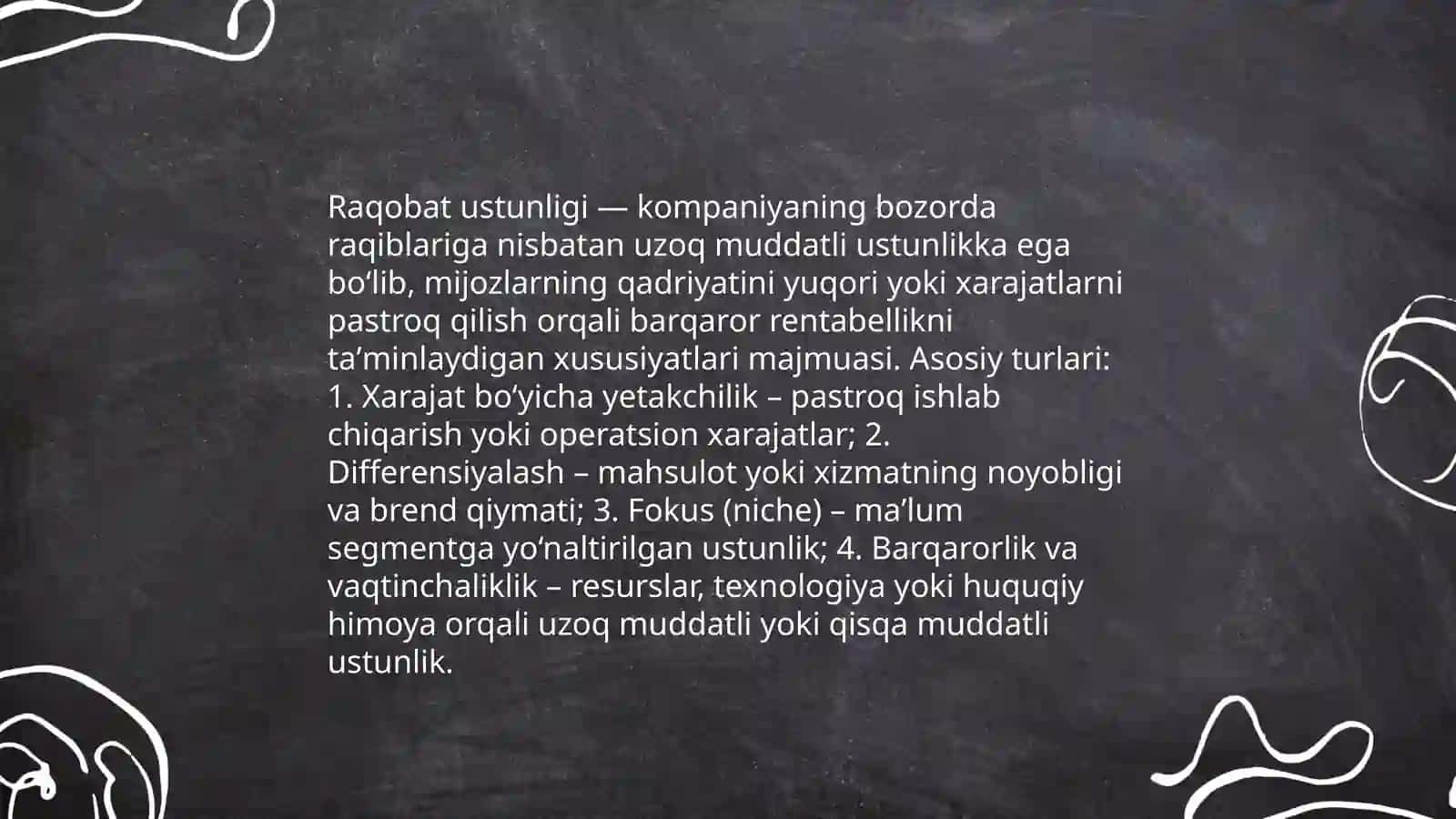Raqobat ustunligi va unga erishish konsepsiyalari 3