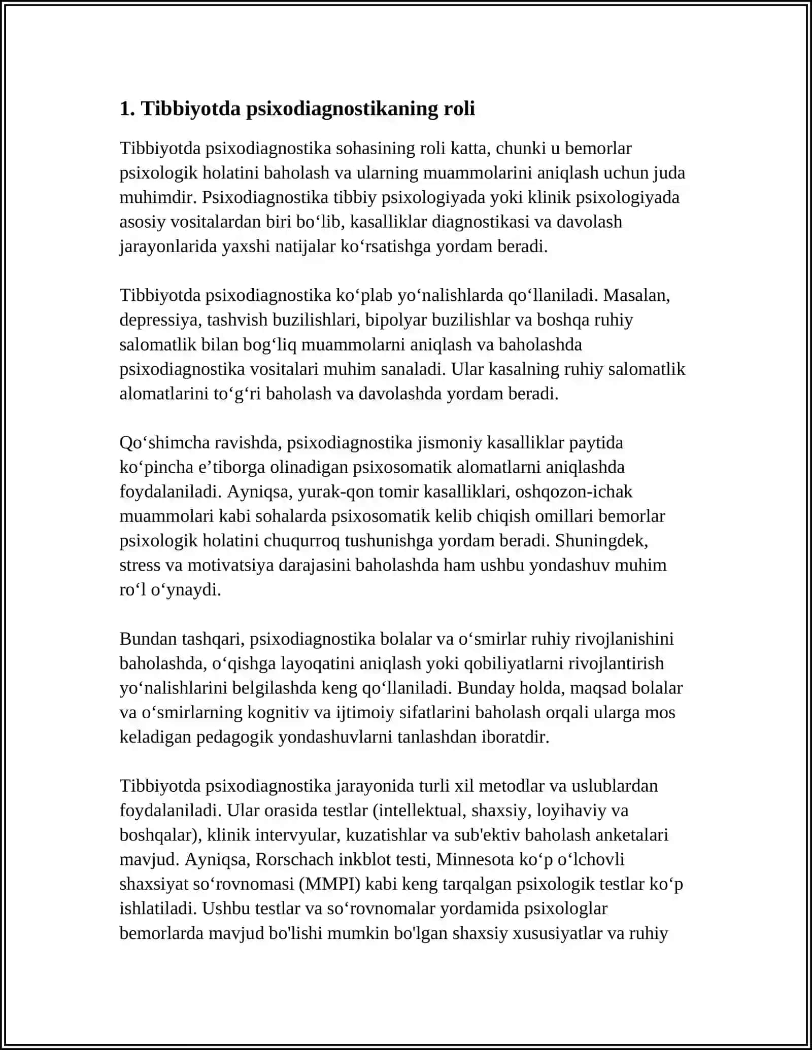 TIBBIYOTDA TIBBIY PSIXODIAGNOSTIKANING ZARURATI 3