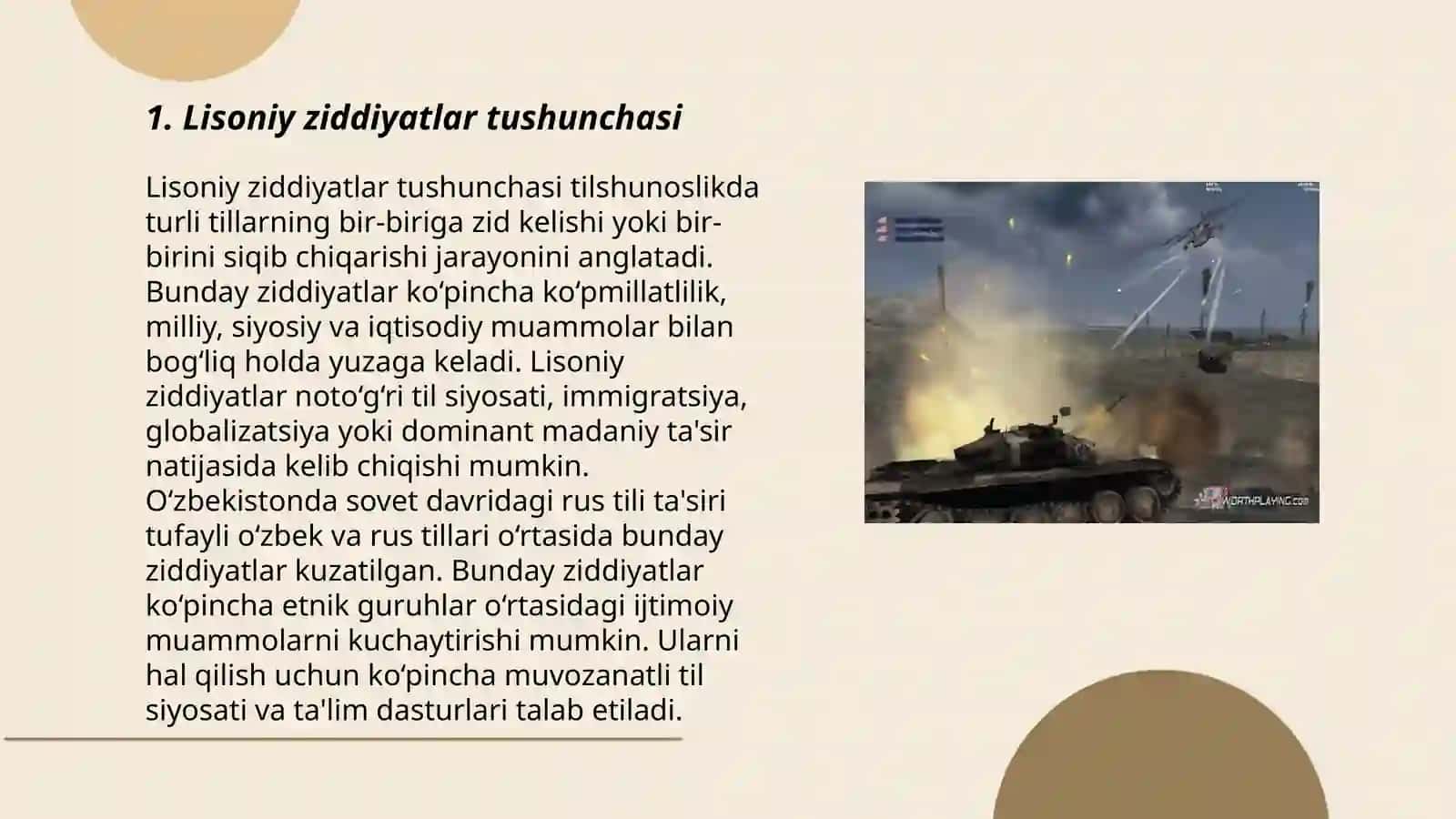 Lisoniy ziddiyatlar. Lisoniy tasnif va uning turlari 3
