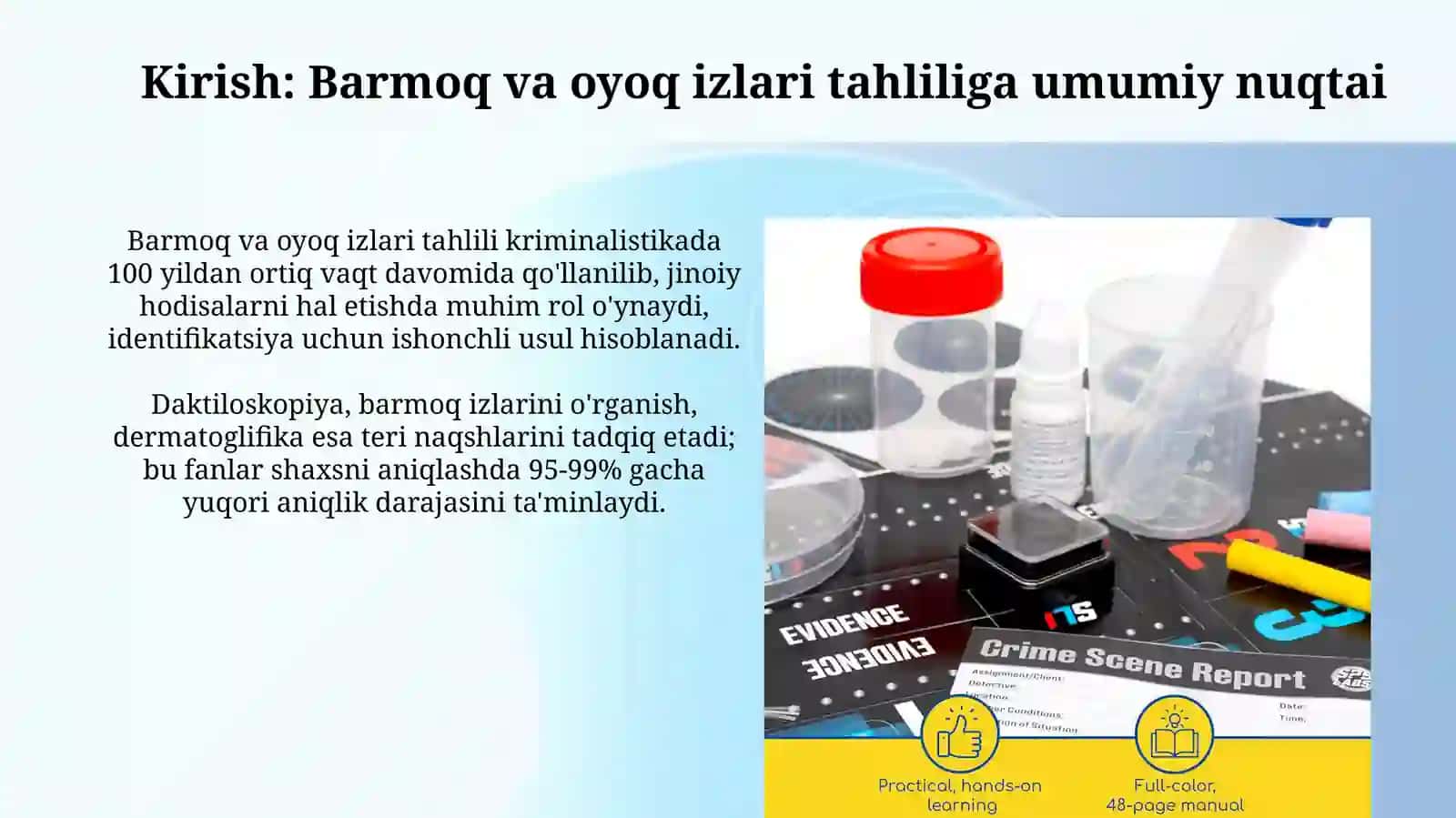 Kaft va barmoq izlarini tahlil qilish,o'rganish 3