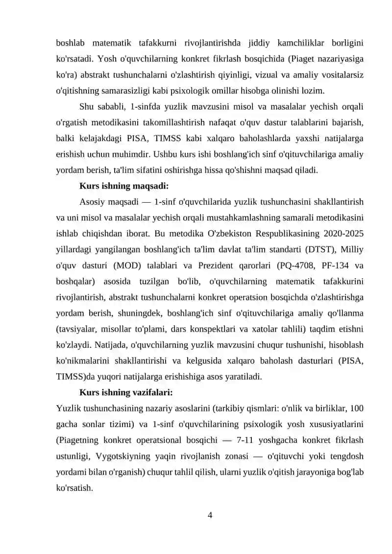 Yuzlik mavzusida misol va masalalar yechishga oʻrgatish metodikasi 3
