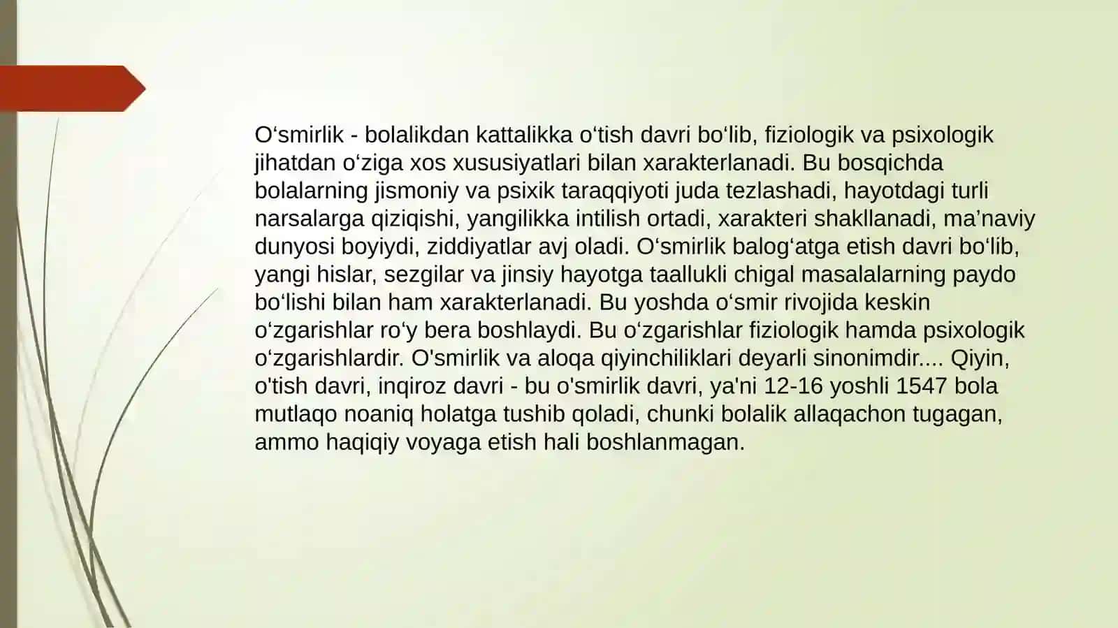 O'smirlik davri intellektual va emotsional rivojlanish xususiyatlari 3
