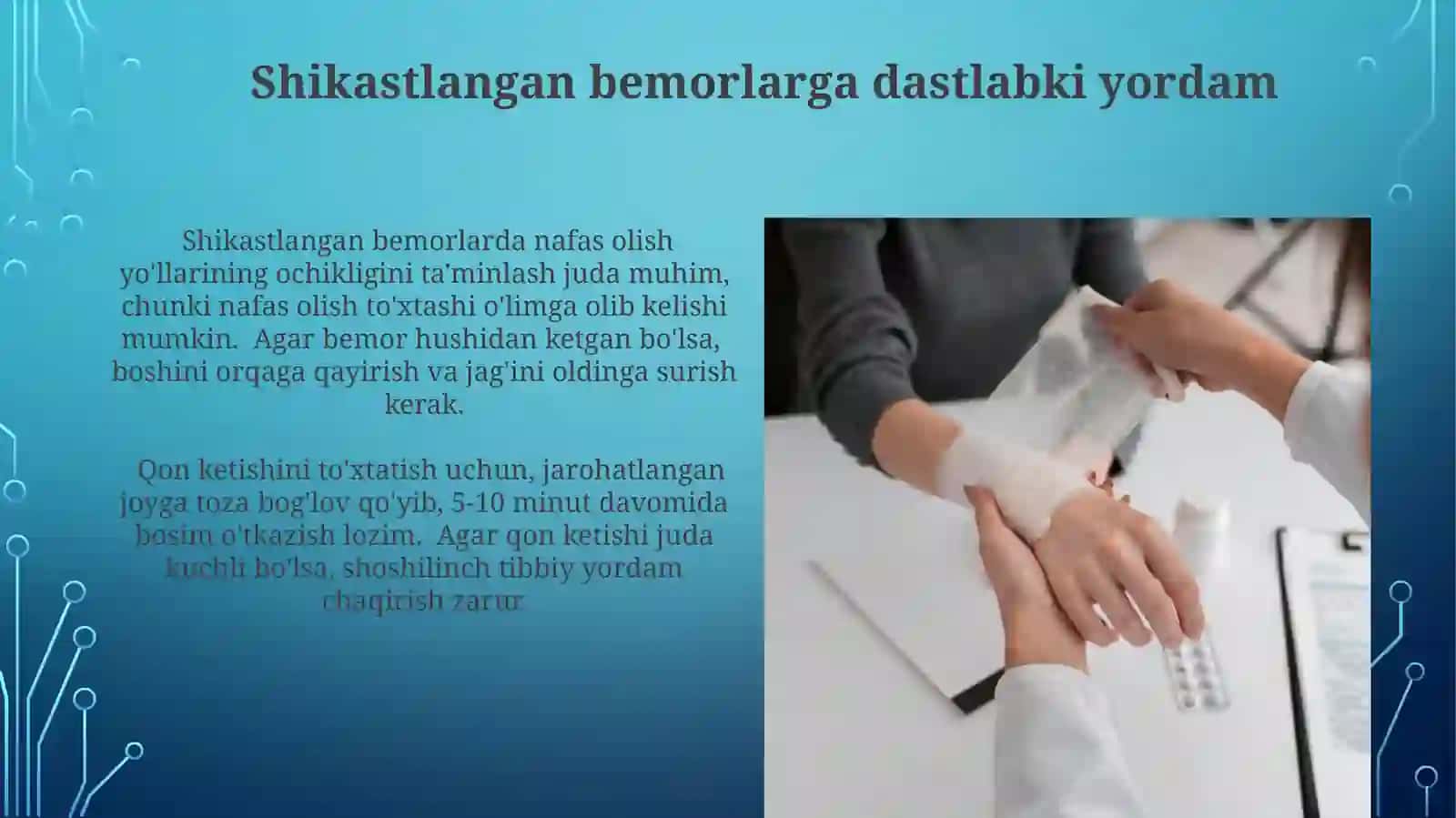 Shikastlangan bemorlarni parvarish qilidh asoslari 3