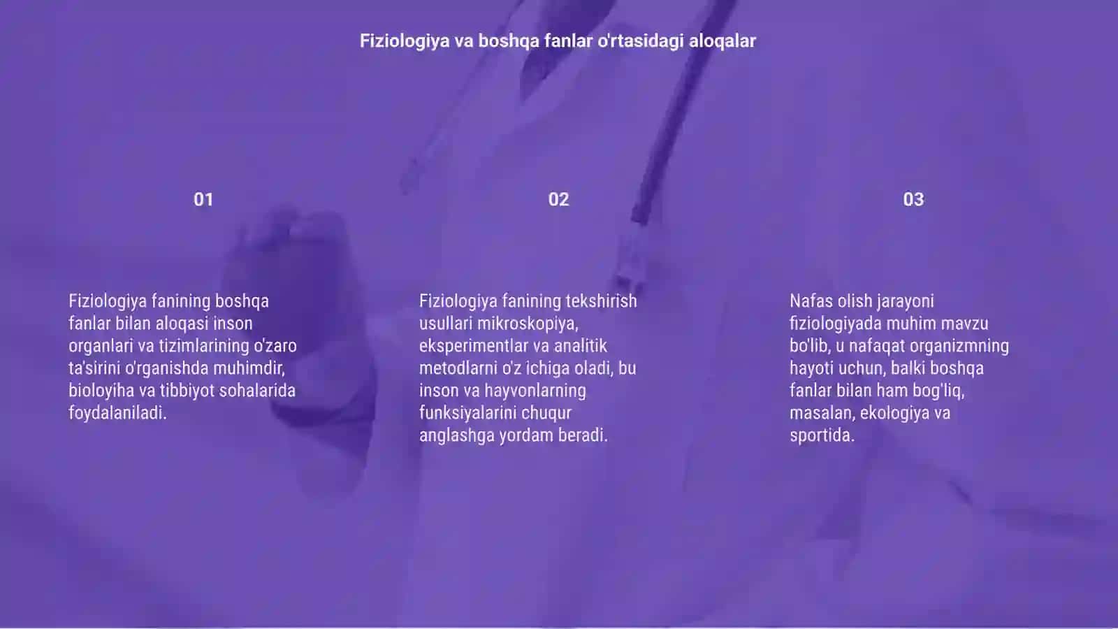 Fiziologiya fanining boshqa fanlar bilan aloqasi 3