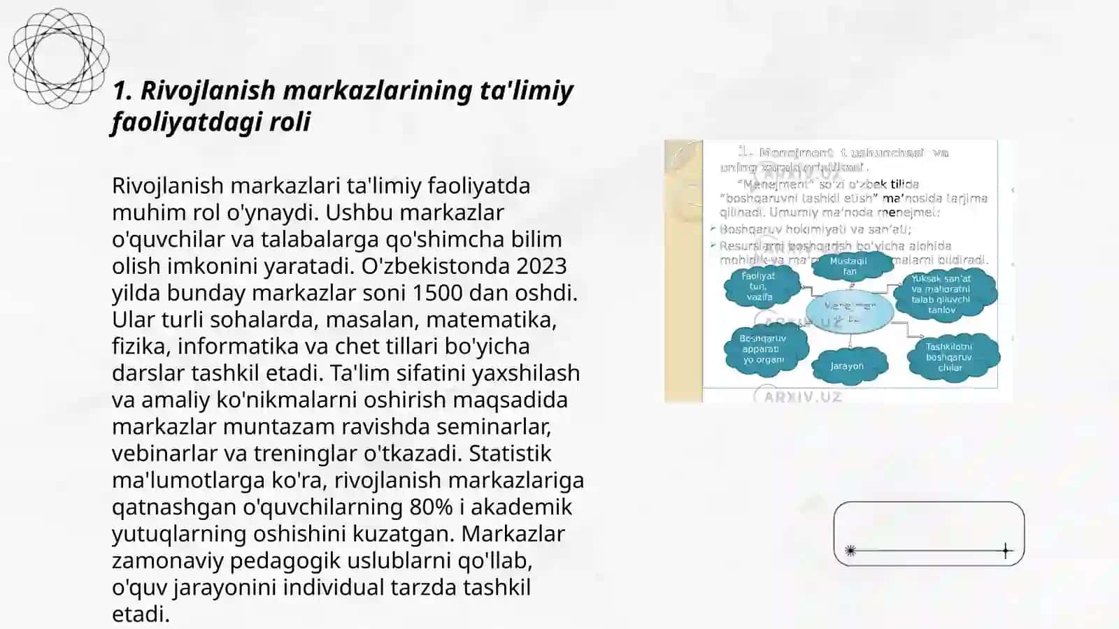Rivojlanish markazlari va umumiy guruhlar 3