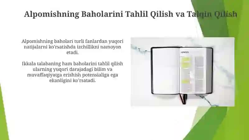 Alpomish va barchinoy test meyorlari 3
