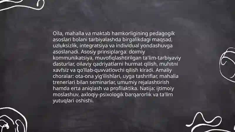Oilaviy Tarbiya va Maktab O'quv Dasturlari 3