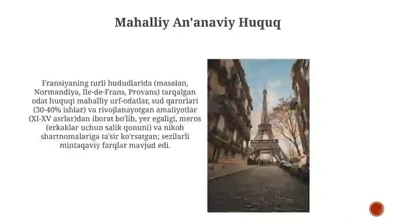 O'rta asrlarda Fransiyada huquqning asosiy belgilari 3