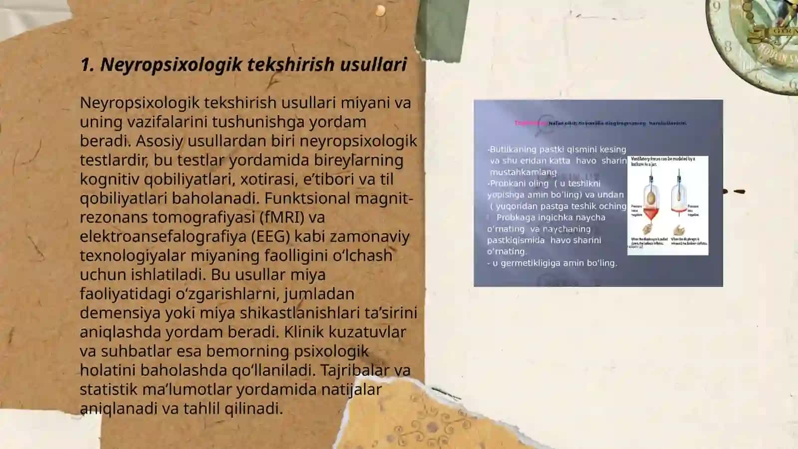 Neyropsixologik tekshirish usullari Ikkinchi signal tizimi markazlari 3