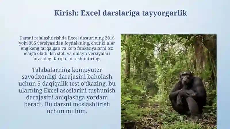 Excel dasturi bilan ishlash mavzusini oʻqitish metodikasi 3