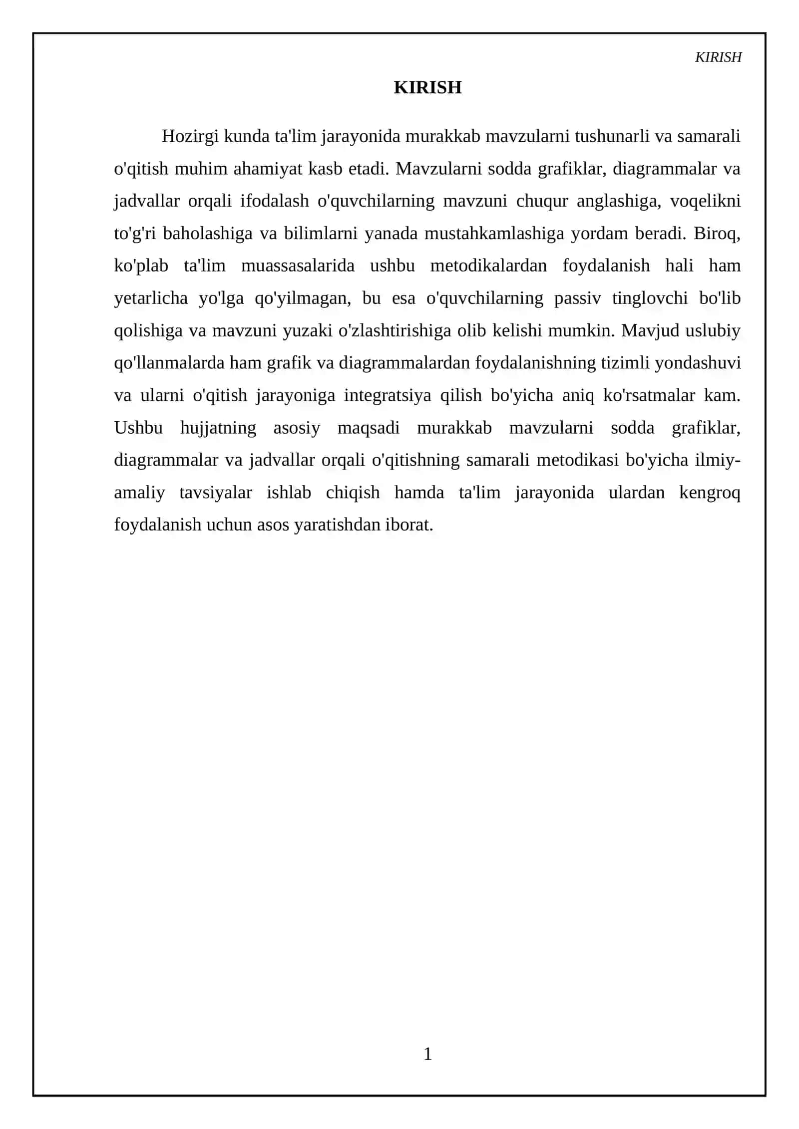 Masalalarni sodda grafiklar, diagrammalar, jadvallar orqali o'qitish metodikasi 3