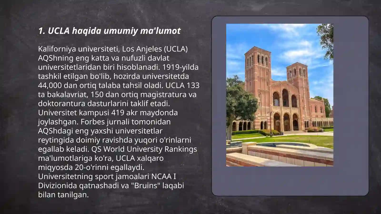 UCLA uneversiteti haqida ma'lumot va hujjat topshirish 3