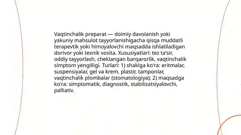 Vaqtinchalik preparat tayyorlash 3